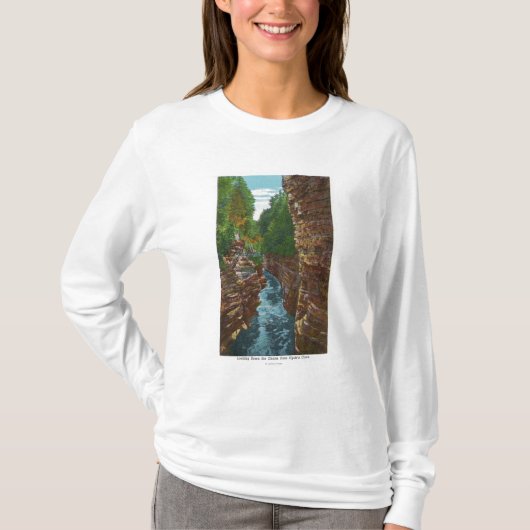 T-shirt Regard en bas de l'abîme d'Ausable de la caverne (Devant)