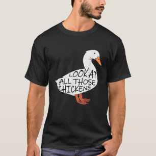 T-shirt Regarde Drôle Tous Ces Poulets En Chemise