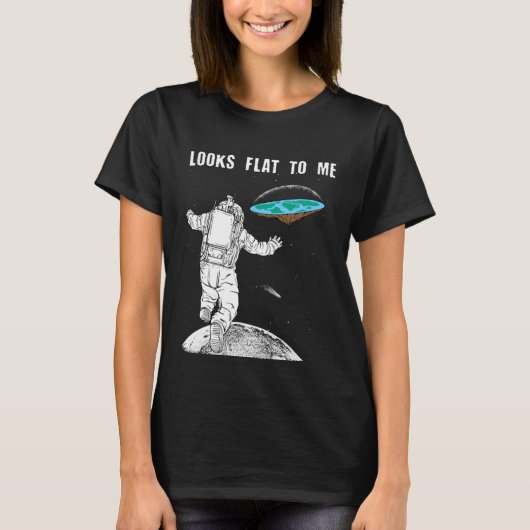 T-shirt Regarde Plat Pour Moi Flat Earth Map Conspiration  (Devant)