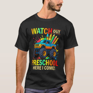 T-shirt Regarde Préscolaire Me Voici Monstre Camion Dos