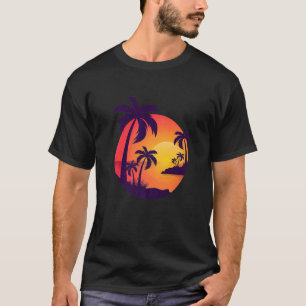 T-shirt Regarder Le Lever Du Soleil Sur La Plage Avec Palm