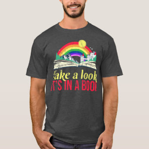 T-shirt Regardez, c'est un livre Retro Arc-en-ciel