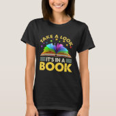 T-shirt Regardez Son Dans Un Livre Lecture Retro Rainbow V (Devant)