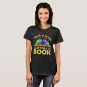 T-shirt Regardez Son Dans Un Livre Lecture Retro Rainbow V (Devant entier)