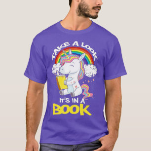 T-shirt Regardez Son Dans Un Livre Rainbow Unicorn Lecture