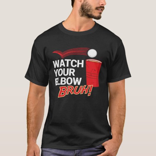 T-shirt Regardez Votre Coude Bruh Major League Bière Pong (Devant)