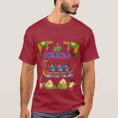 T-shirt régate du dragon doré marron (Devant)