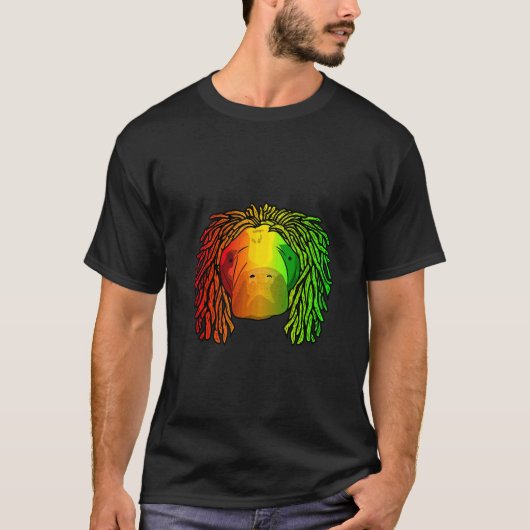 T-shirt Reggae Cool Manatee Dreadlocks Dreadlocks Rasta (Devant)