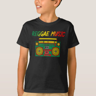 T-shirt Reggae Music Lover coloré Jamaïque Cassette Radio