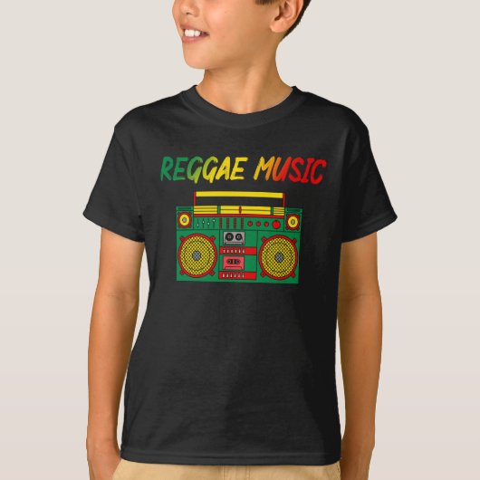 T-shirt Reggae Music Lover coloré Jamaïque Cassette Radio (Devant)