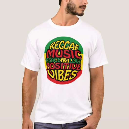 T-shirt Reggae Music with positive sayings (Devant)