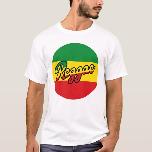 T-shirt Reggae Musique avec couleurs du drapeau reggae (Devant)