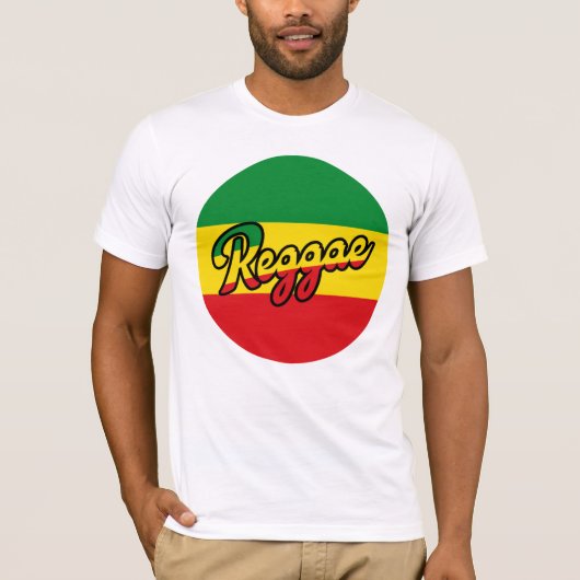 T-shirt Reggae Musique avec couleurs du drapeau reggae (Devant)