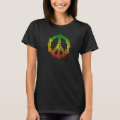 T-shirt Reggae Peace Sign Flower Power Hippie Symbol Retro (Devant)