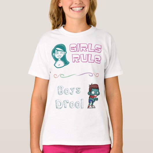 T-shirt Règle de filles - bave de garçons (Devant)