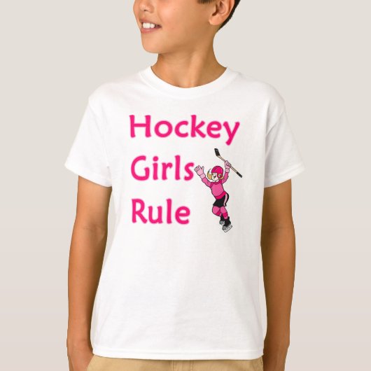 T-shirt Règle de filles d'hockey (Devant)