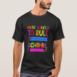T-shirt Règle de l'école Rouge Jaune Orange Violet Vert Bl