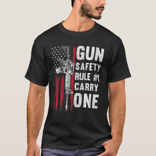 T-shirt Règle de sécurité des armes à feu 1 Pro 2e amendem (Devant)