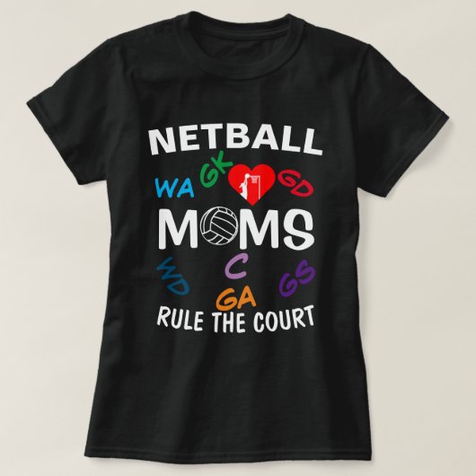 T-shirt Règle des masques Netball Positions des joueurs (Design devant)