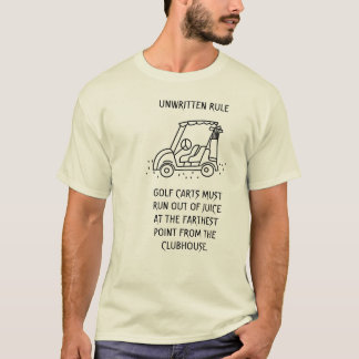 T-shirt Règle non écrite sur des chariots de golf