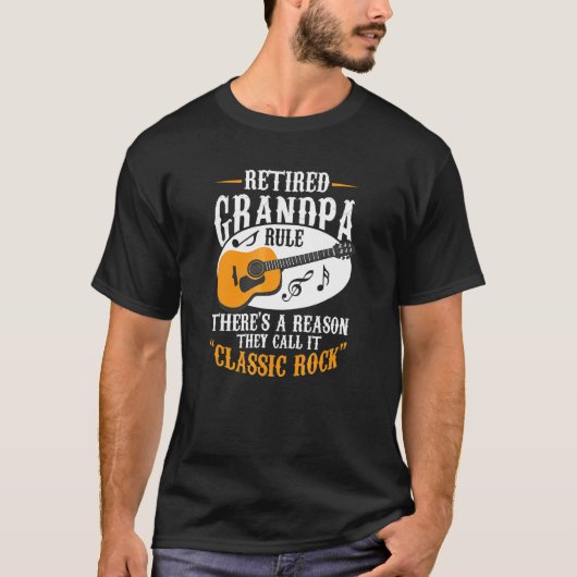 T-shirt Règle retraite Guitariste Guitare Grand-père (Devant)