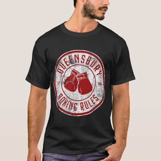 T-shirt Règles de boxe Queensbury en état de détresse Boît (Devant)