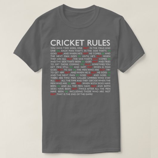 T-shirt Règles de cricket (Design devant)