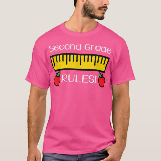 T-shirt Règles de deuxième année, Mignonne Retour à l'écol