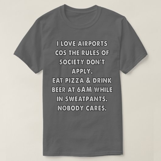 T-shirt règles de l'aéroport drôles  (Design devant)