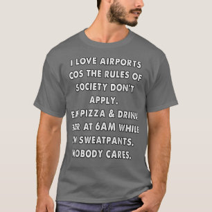 T-shirt règles de l'aéroport drôles