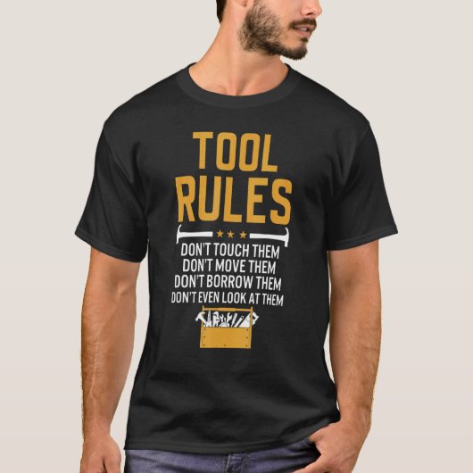 T-shirt Règles de l'outillage Bricoleur (Devant)