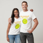 T-shirt Règles de Pickleball ! Avec le texte jaune de (Unisexe)