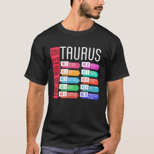 T-shirt Règles De Taurus Zodiac Anniversaire Horoscope Ast
