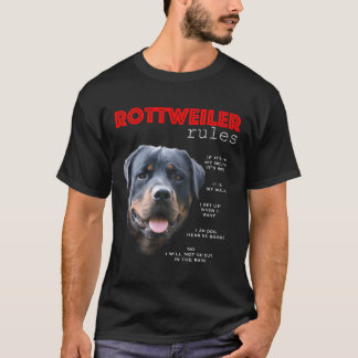 T-shirt Règles Drôle Pour Le Propriétaire D'Un Rottweiler