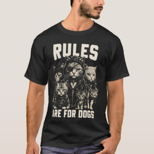 T-shirt Règles drôles pour les amoureux des chats sont pou