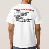 T-shirt Règles pour dater ma chemise de fille (Dos)