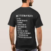 T-shirt Règles pour dater ma fille (Dos)