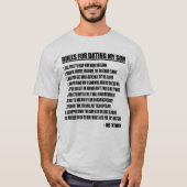 T-shirt Règles pour dater mon fils (Devant)