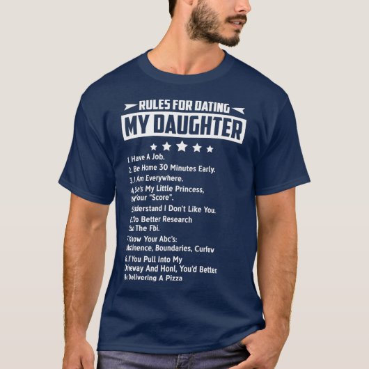 T-shirt Règles Pour Dîner Ma Fille (Devant)