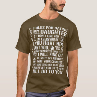 T-shirt Règles Pour Dîner Ma Fille Amusante Rencontre Fami