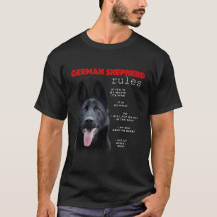 T-shirt Règles Pour Le Propriétaire D'Un Berger Ger Noir