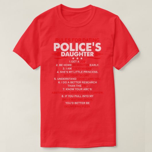 T-shirt Règles Pour Les Polices De Rencontre Fille Police  (Design devant)
