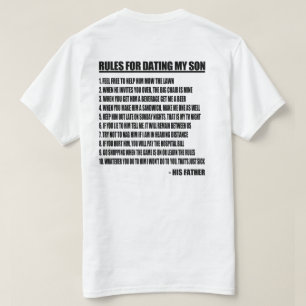 T-shirt Règles pour sortir avec mon fils