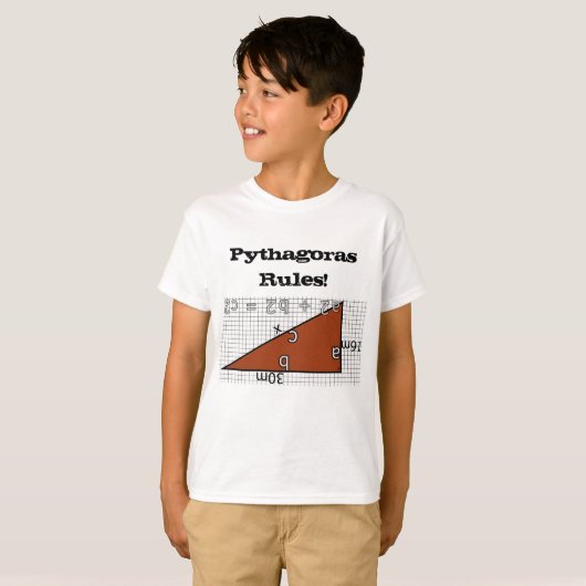T-SHIRT RÈGLES PYTHAGORAS ! (Devant entier)