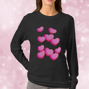 T-shirt Regroupement de cœurs roses pour la Saint-Valentin
