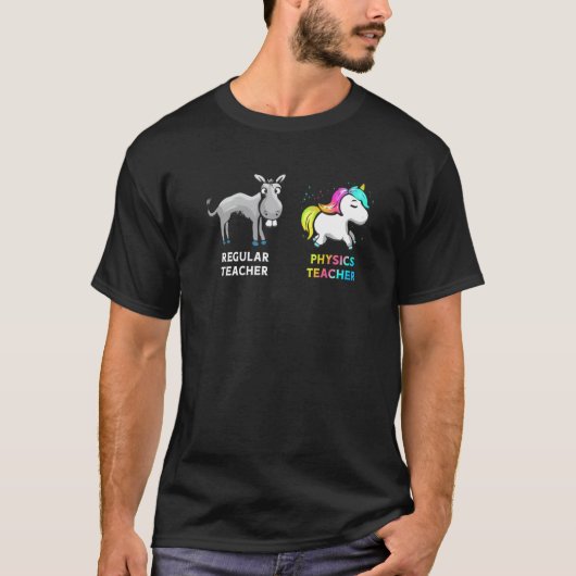 T-shirt Regular Teacher Donkey Physics Teacher Unicorn (Devant)