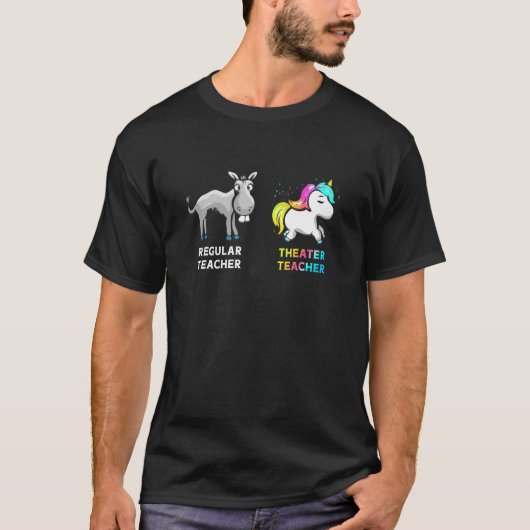T-shirt Regular Teacher Donkey Theater Teacher Unicorn (Devant)
