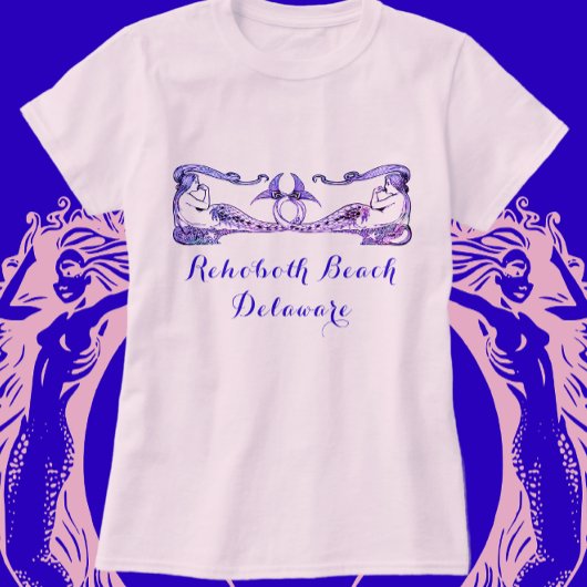 T-shirt Rehoboth Beach Delaware Mermaies Art Déco