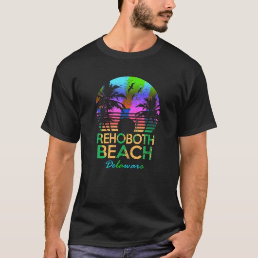 T-shirt Rehoboth Beach Delaware Vacances d'été Retro Vint (Devant)