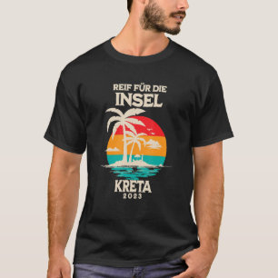 T-shirt Reif für die Insel Crete 2023 Palm Trees Sunset Ou